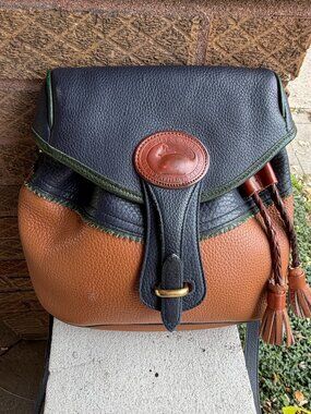 Dooney & Bourke Vintage Teton USA 90s Drawstring Equestrian Saddle Bag Unisex